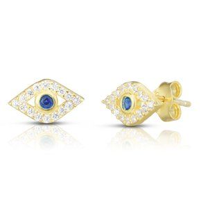 Sterling Silver Evil Eye Stud Earrings Pick From 3